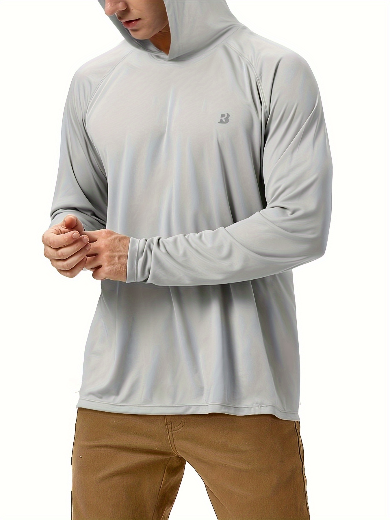   men wear simple fashion casual all in one hoodie upf 50 fishing shirts for men long sleeve uv sun protection hoodie outdoor hiking shirts details 3