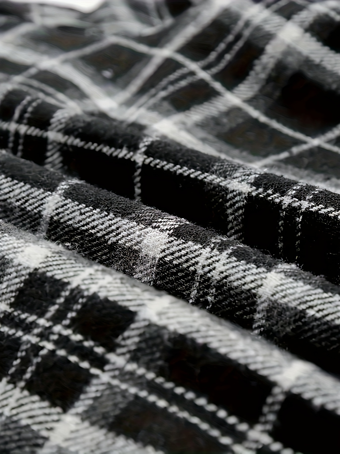 plaid pattern zip up jacket casual hooded long sleeve warm outwear womens clothing details 24