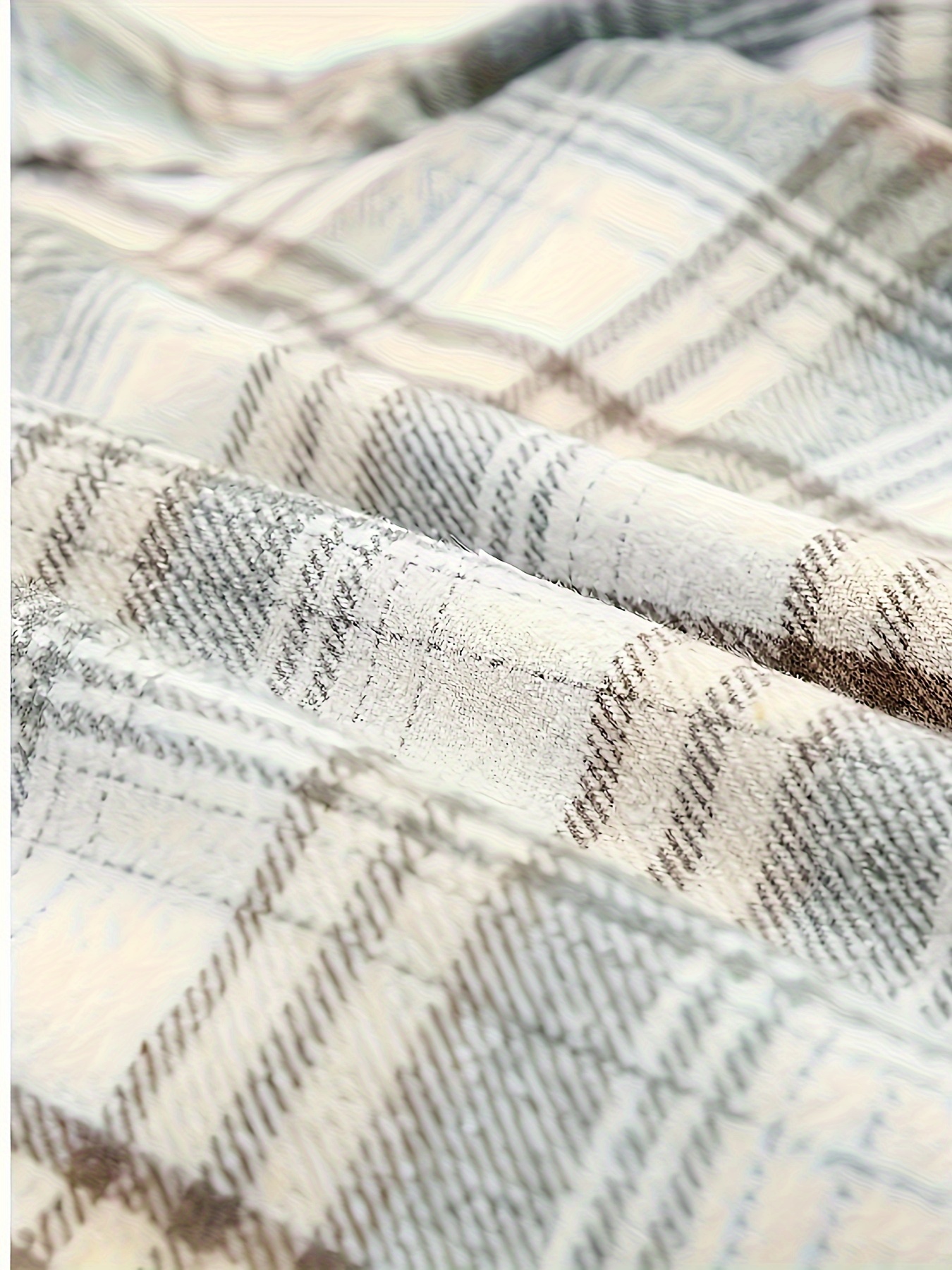 plaid pattern zip up jacket casual hooded long sleeve warm outwear womens clothing details 33