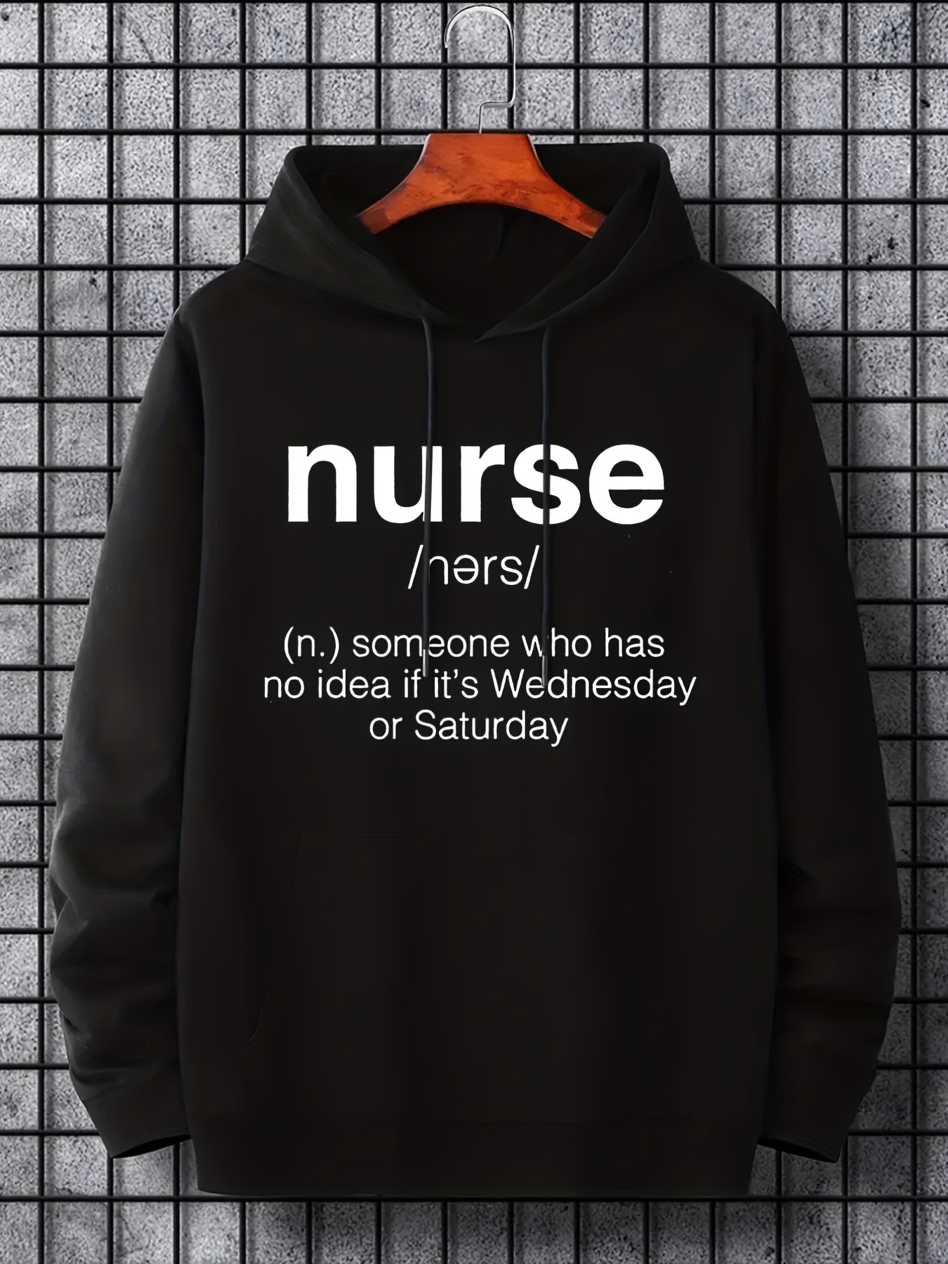 funny nurse definition hoodie men s casual pullover hooded sweatshirt with kangaroo pocket for spring fall as gifts details 10