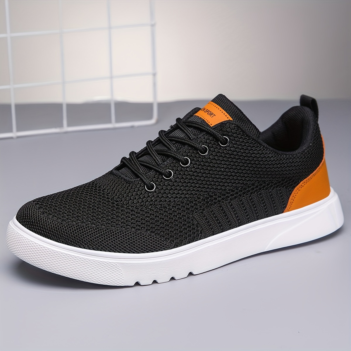 skate shoes men s woven knit solid breathable lightweight details 4