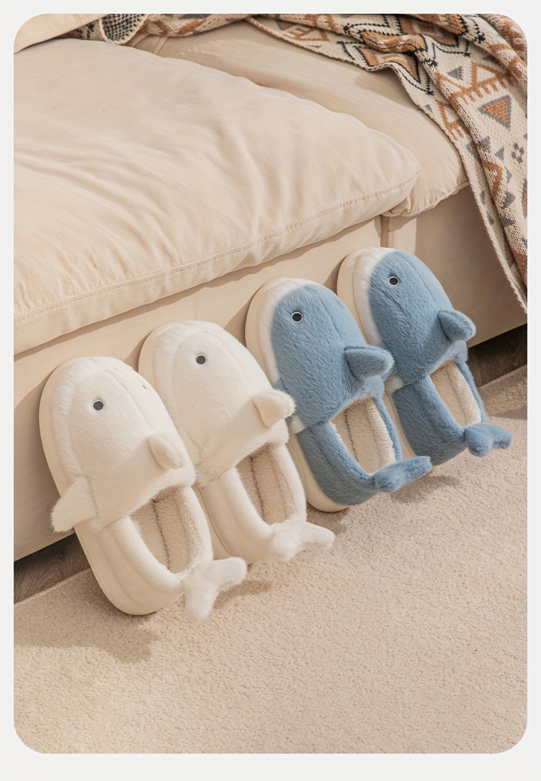 cute cartoon animal design slippers casual slip on plush lined shoes comfortable indoor home slippers details 6