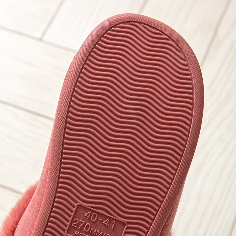 womens kawaii rabbit decor slipeprs comfortable plush lined slip on shoes womens warm winter shoes details 2