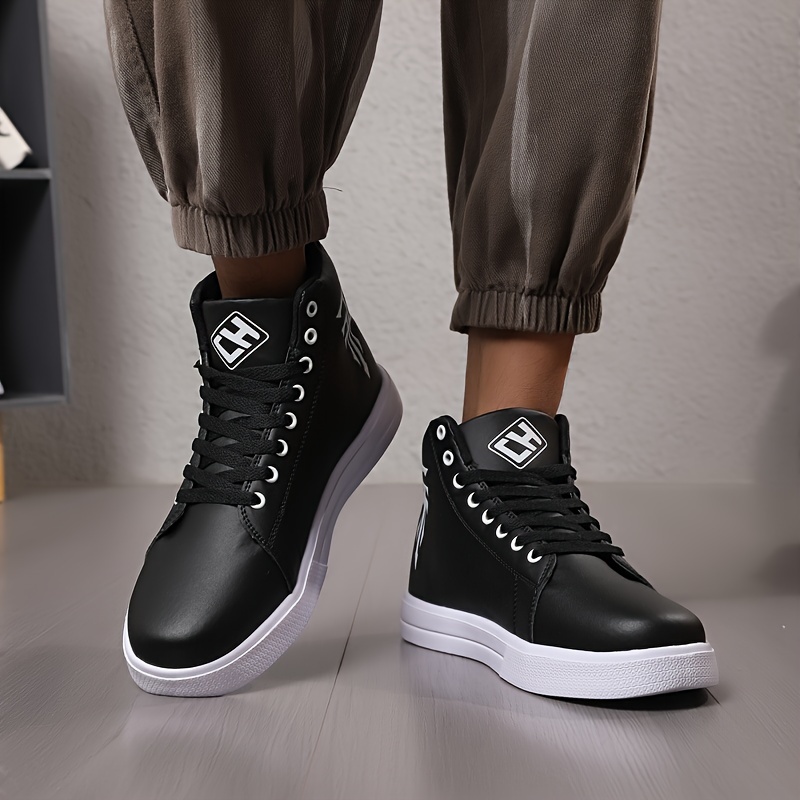 high top skateboard shoes plus size men s solid colour comfy details 9