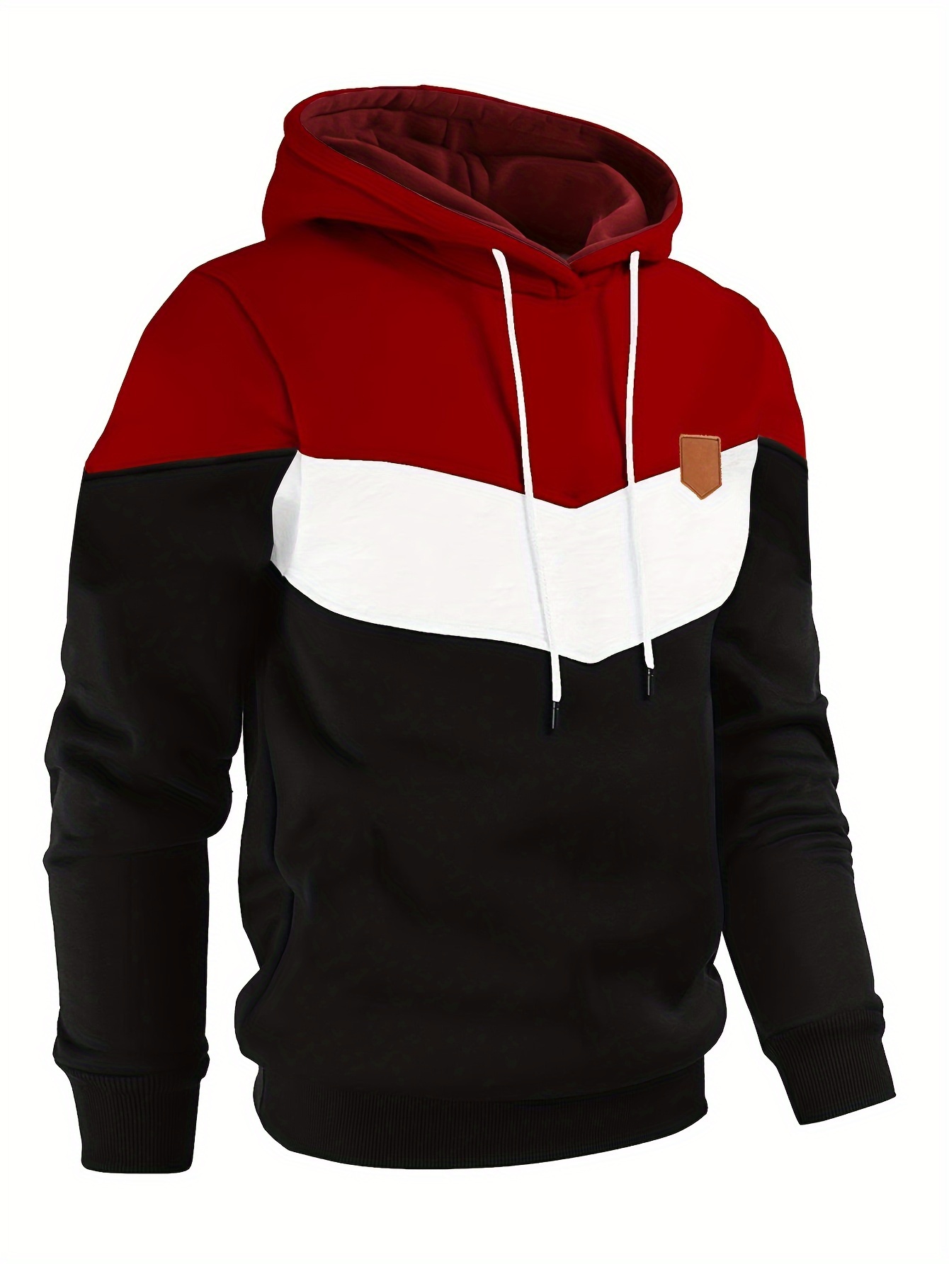 creative color block hoodie cool hoodies for men mens casual classic design pullover hooded sweatshirt with kangaroo pocket streetwear for winter fall as gifts details 12