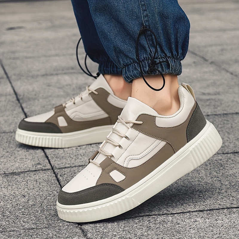 Mens Color Block Skateboard Shoes Lace Up Casual Sneaker Outdoor Walking Skateboarding Men s Shoes Temu details 5