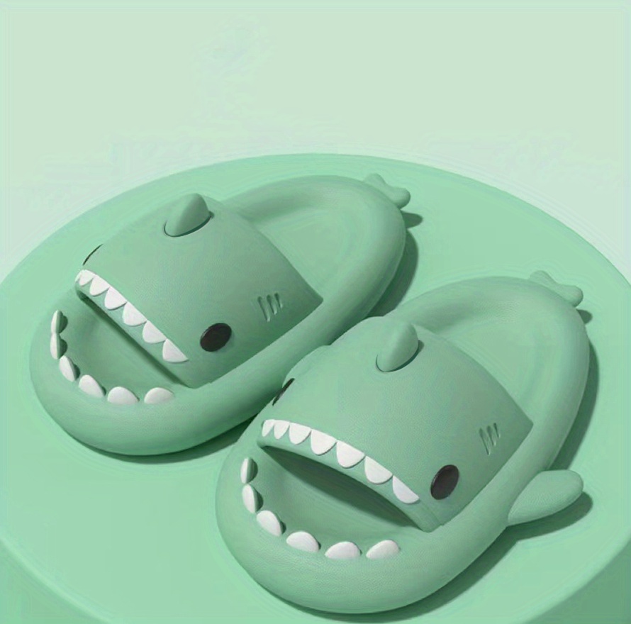 cute shark slides slippers non slip novelty open toe sandals details 4