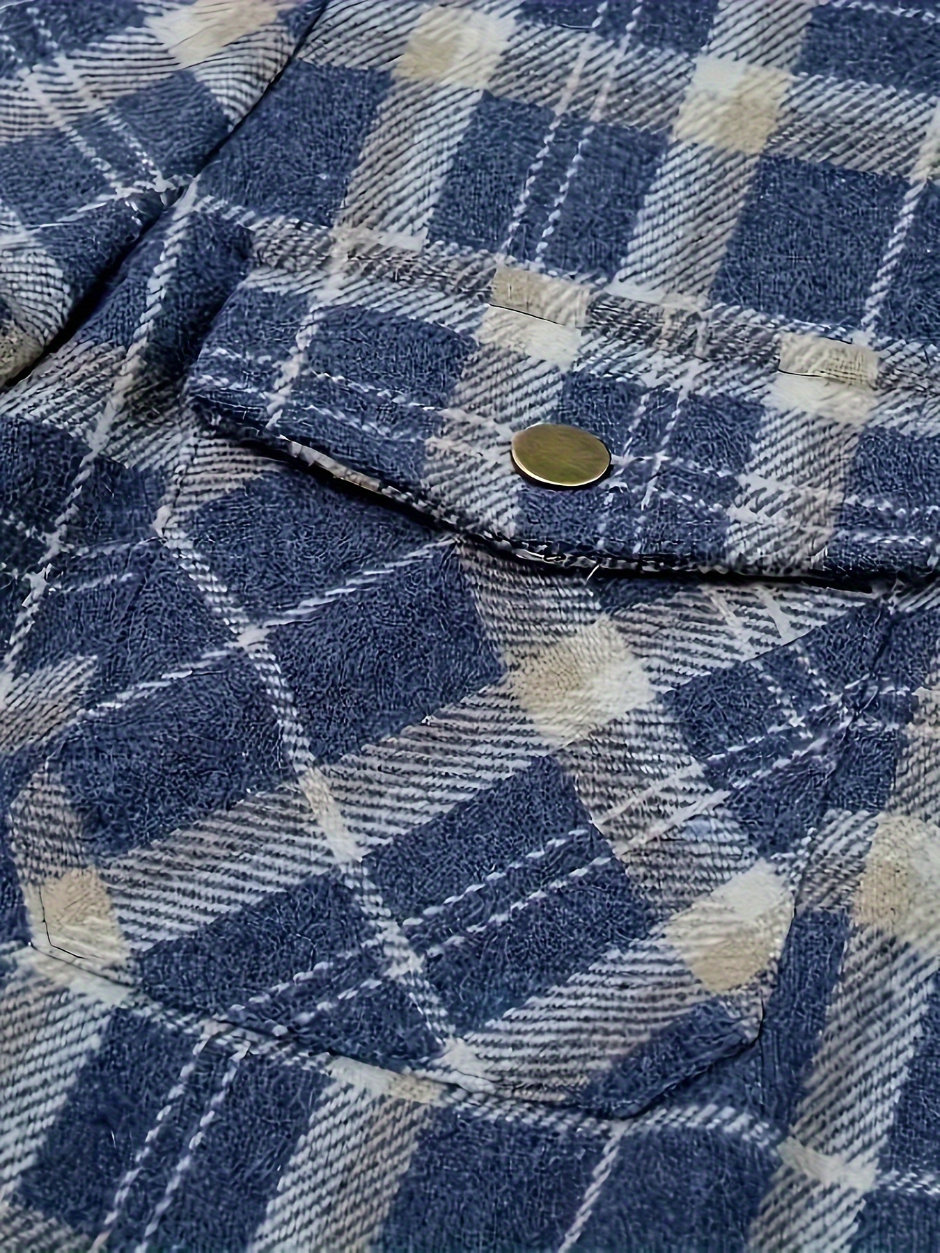 plaid pattern zip up jacket casual hooded long sleeve warm outwear womens clothing details 17