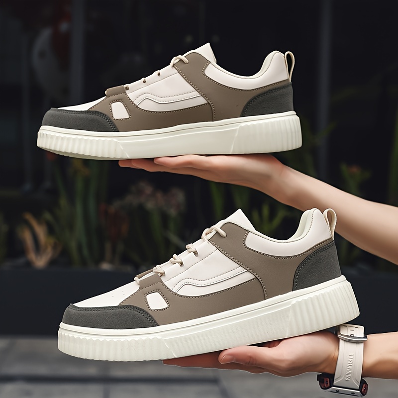 Mens Color Block Skateboard Shoes Lace Up Casual Sneaker Outdoor Walking Skateboarding Men s Shoes Temu details 7