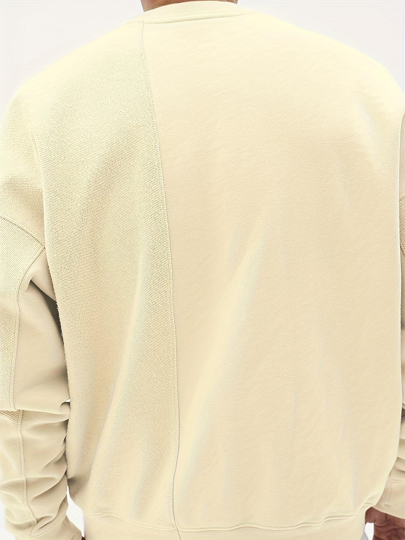 mens trendy solid sweatshirt active slightly stretch breathable long sleeve loose shirt for outdoor details 7