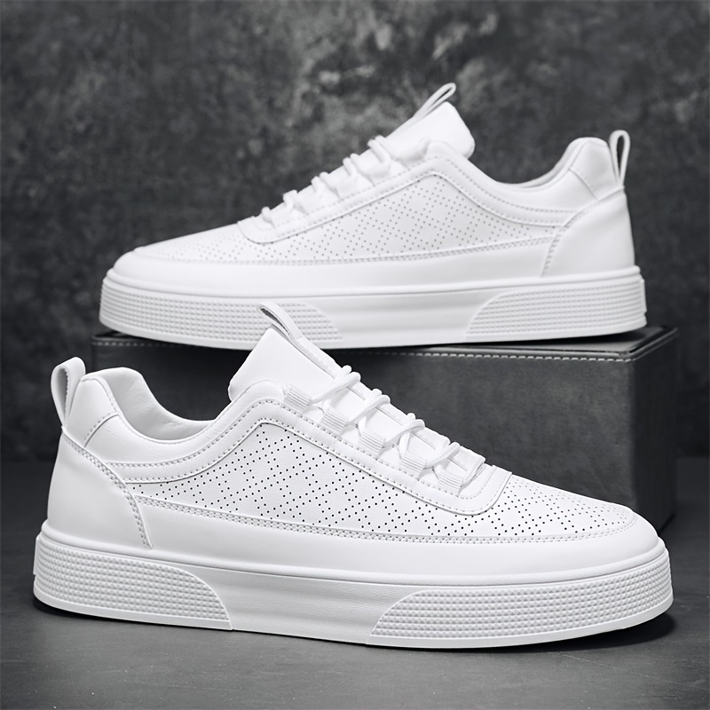 low top skate shoes men s simple style solid comfy non slip details 1