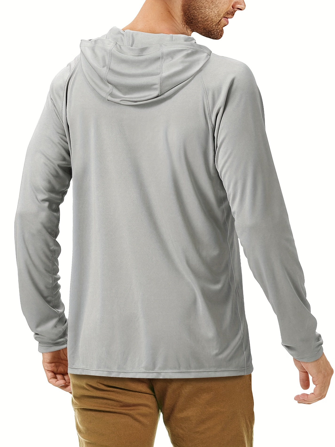   men wear simple fashion casual all in one hoodie upf 50 fishing shirts for men long sleeve uv sun protection hoodie outdoor hiking shirts details 5