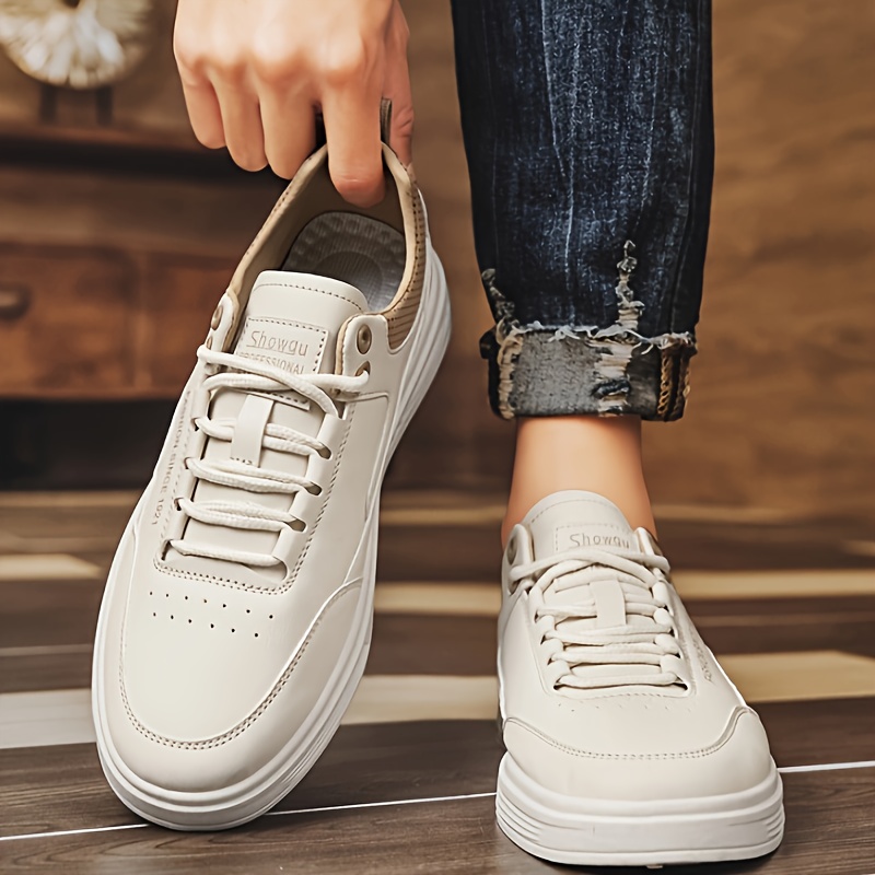 skateboard shoes men s trendy solid lace low top non slip details 6