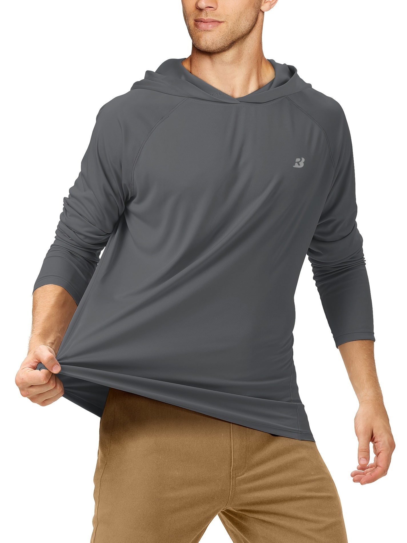   men wear simple fashion casual all in one hoodie upf 50 fishing shirts for men long sleeve uv sun protection hoodie outdoor hiking shirts details 1