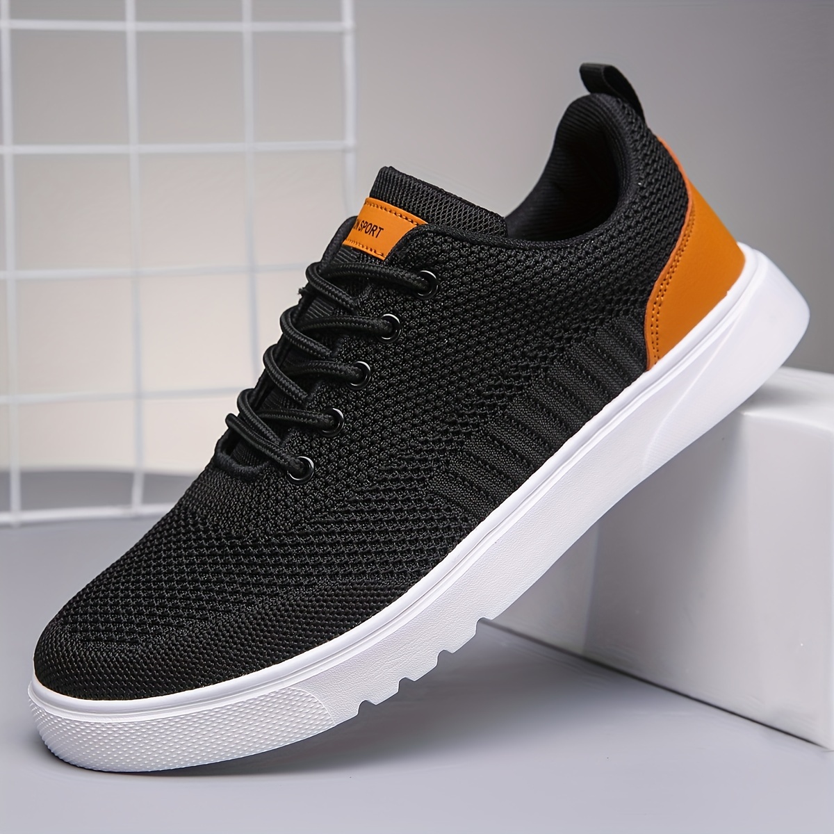 skate shoes men s woven knit solid breathable lightweight details 6