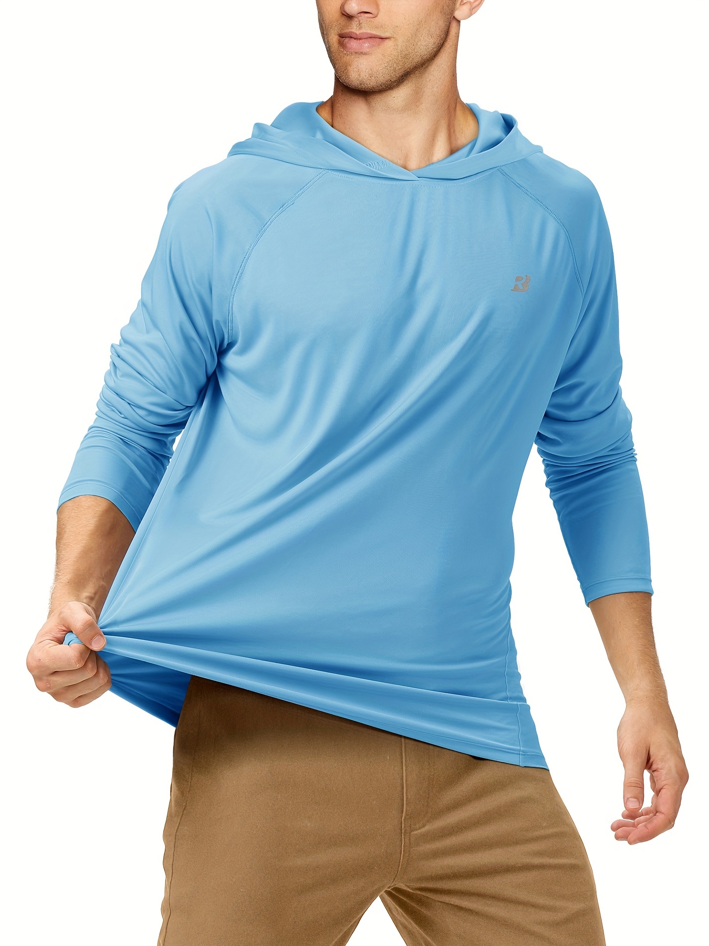   men wear simple fashion casual all in one hoodie upf 50 fishing shirts for men long sleeve uv sun protection hoodie outdoor hiking shirts details 16