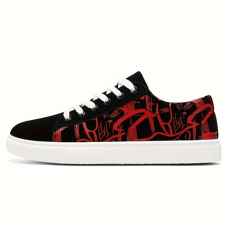 abstract art pattern skate shoes men s good grip breathable details 8