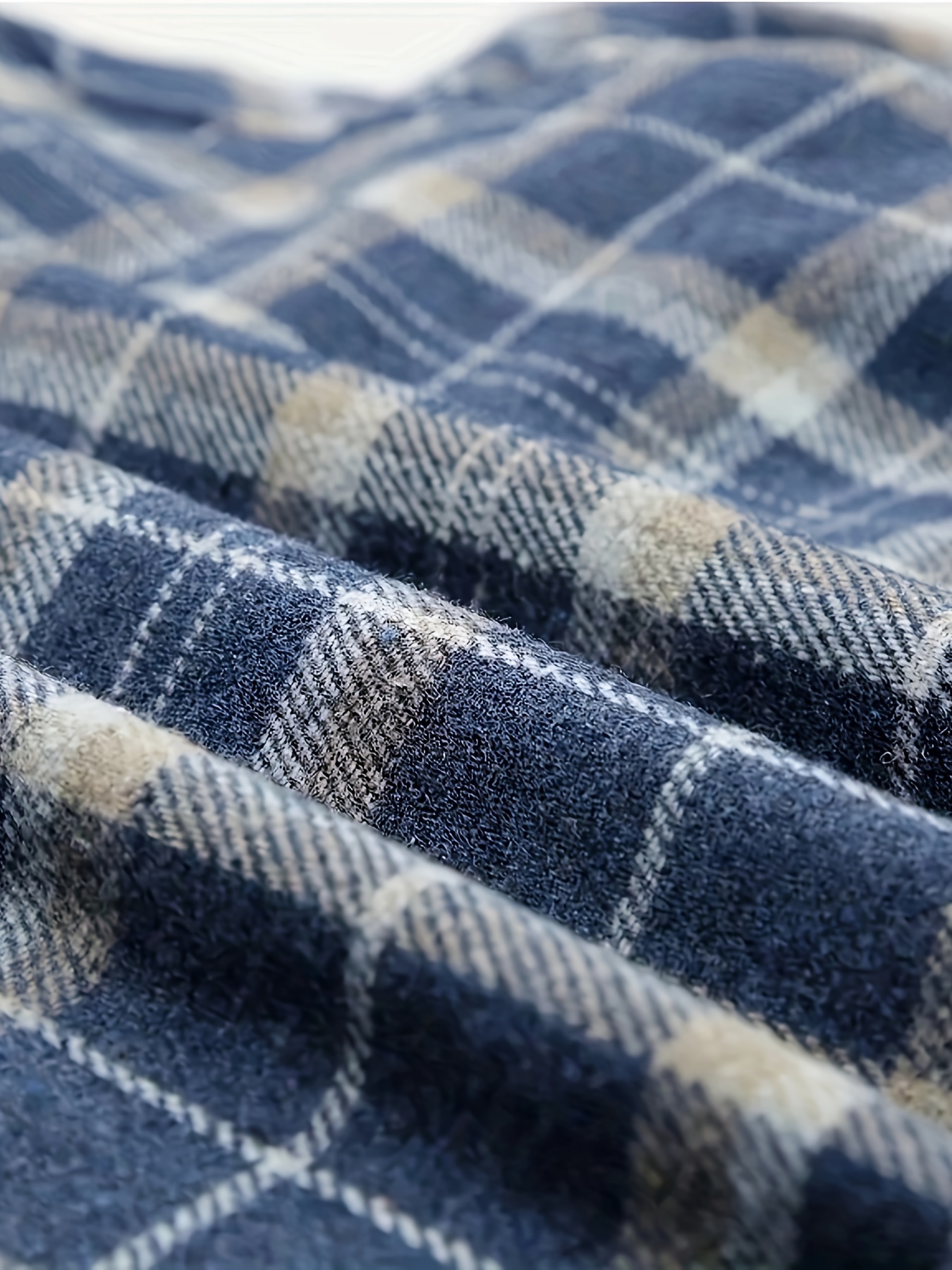 plaid pattern zip up jacket casual hooded long sleeve warm outwear womens clothing details 19