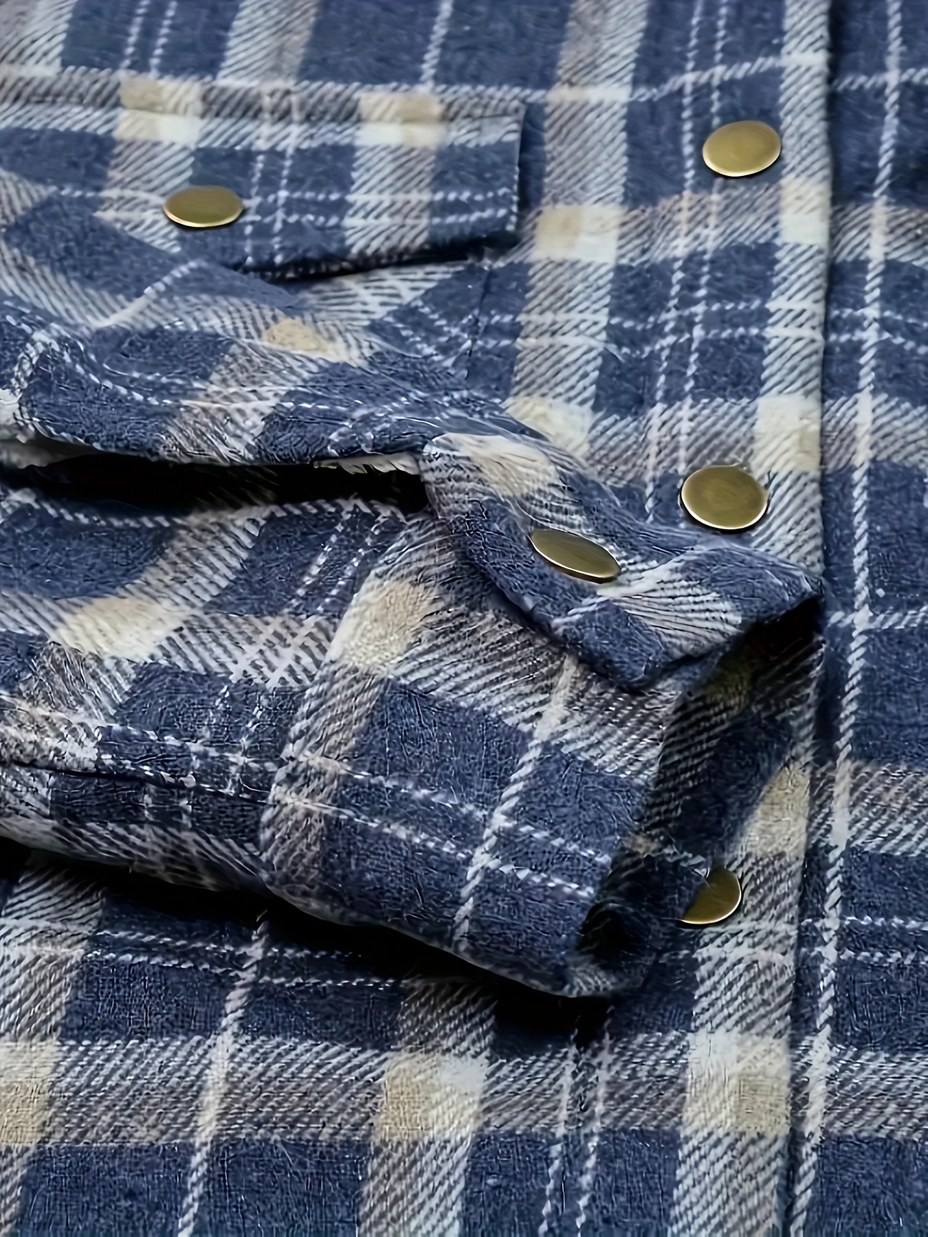 plaid pattern zip up jacket casual hooded long sleeve warm outwear womens clothing details 18