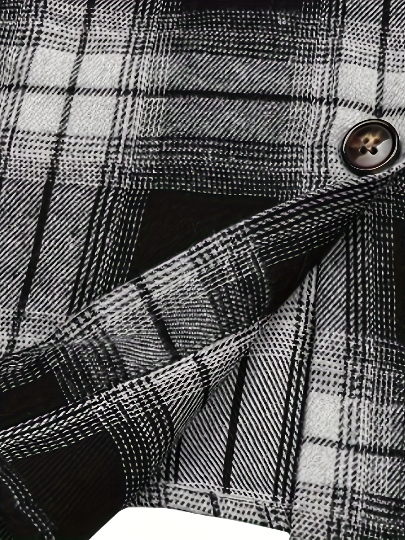 plaid pattern shacket jacket casual button front long sleeve outerwear womens clothing details 13