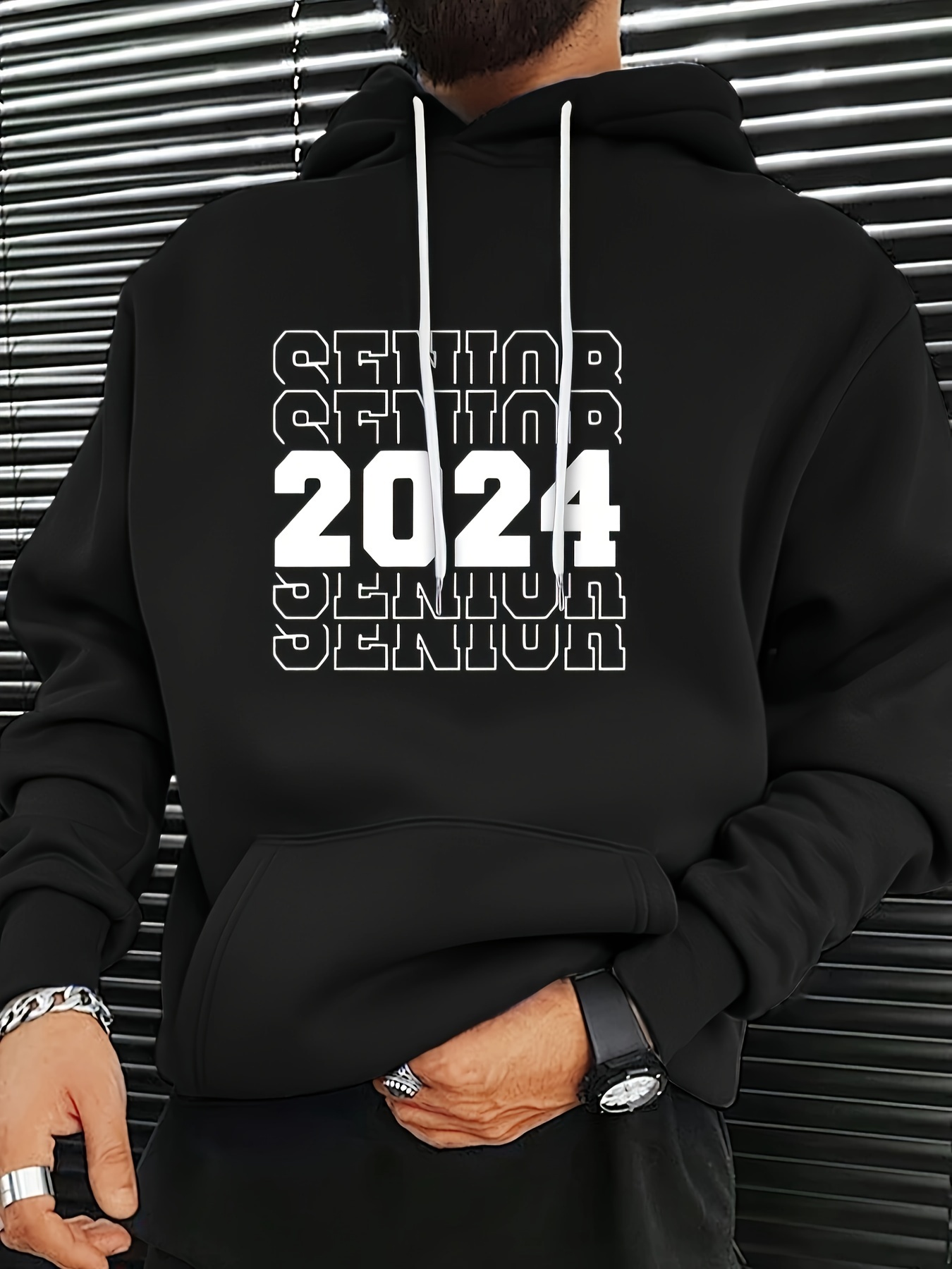 senior 2024 print hoodie for men warm trendy hooded long sleeve top mens clothing details 12