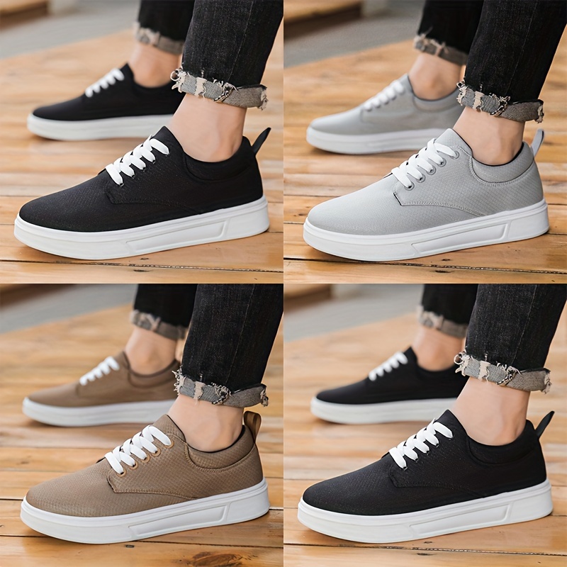 casual shoes men s solid lace low top outdoor walking hiking details 1