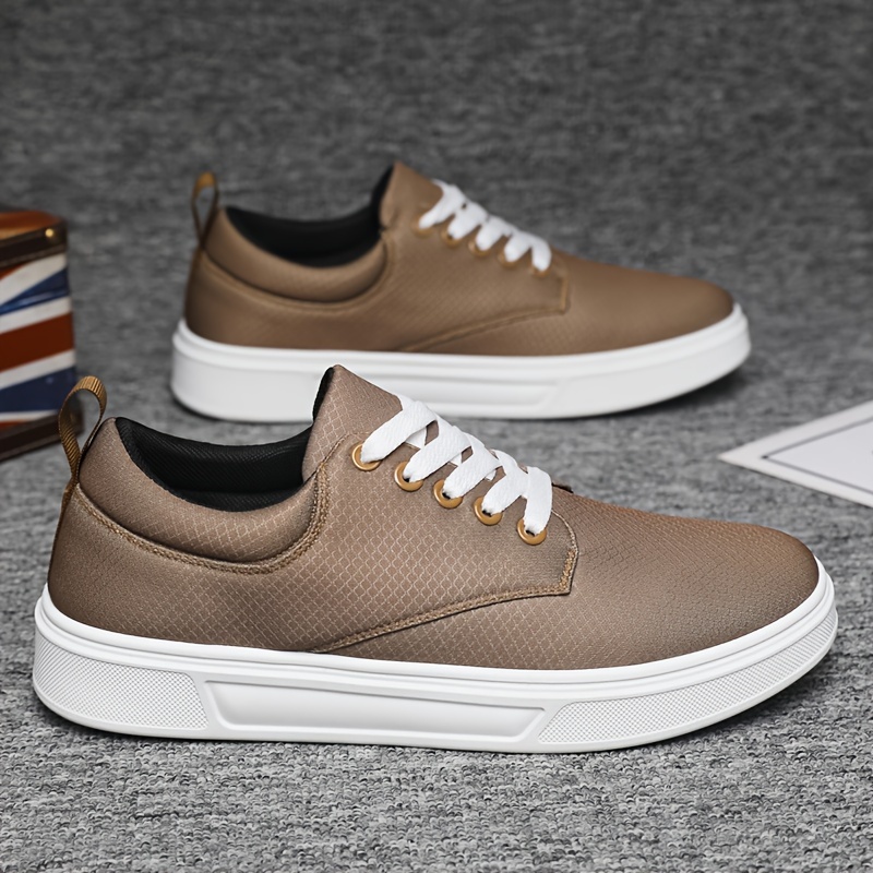 casual shoes men s solid lace low top outdoor walking hiking details 3
