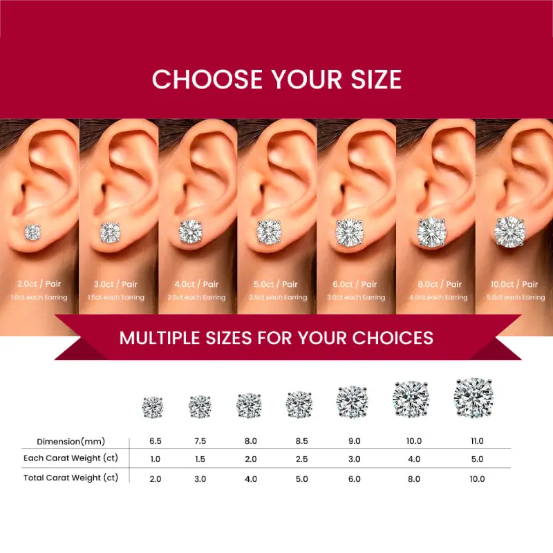 Classic Four-Prong Moissanite Stud Earrings