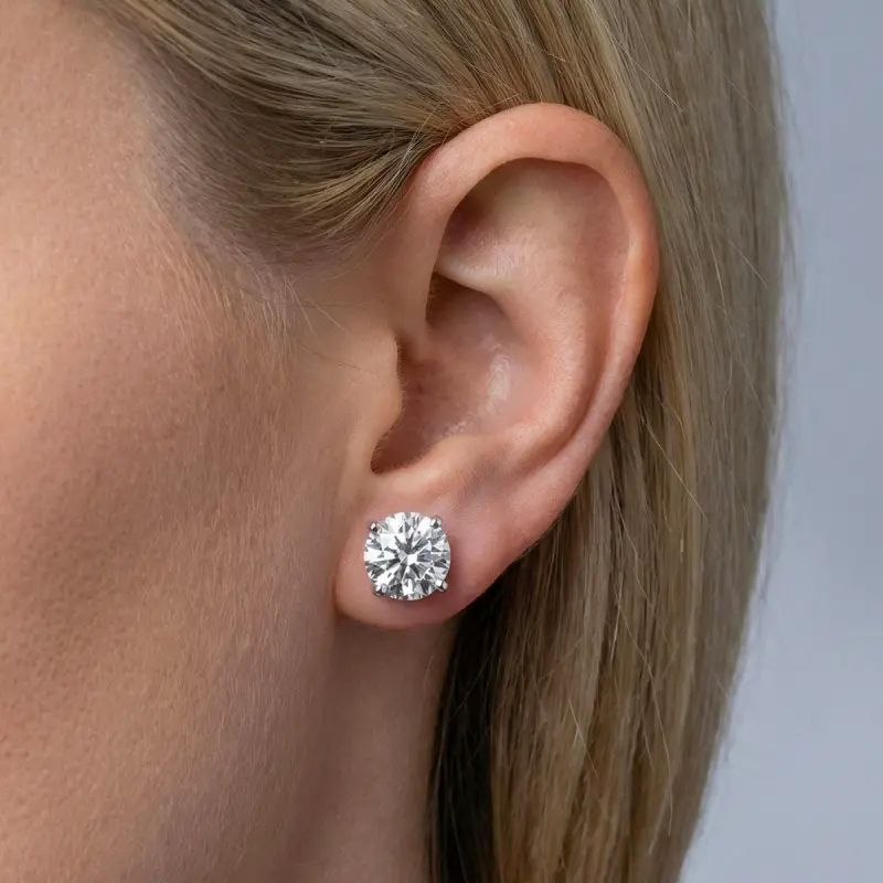 Classic Four-Prong Moissanite Stud Earrings