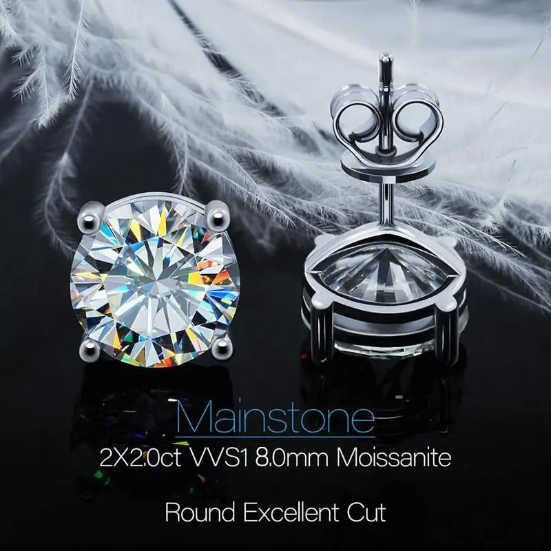 Classic Four-Prong Moissanite Stud Earrings