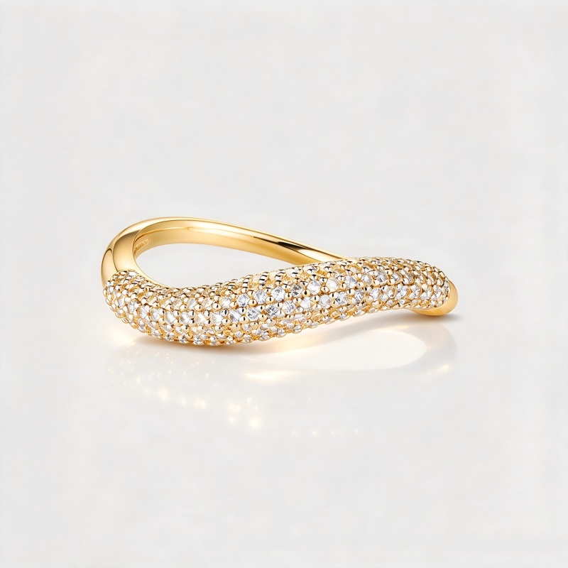 Two Matching Bands Duo Row Curved Ring