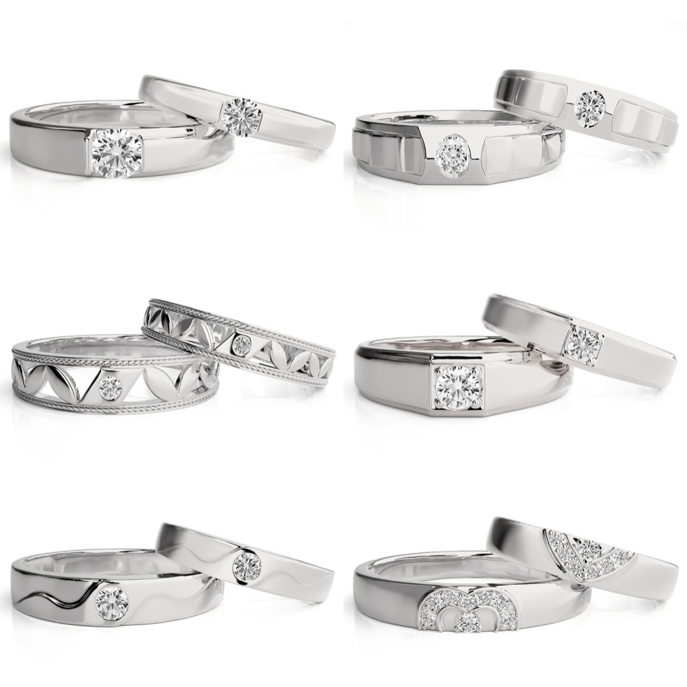 Valentine's Moissanite Ring Sets