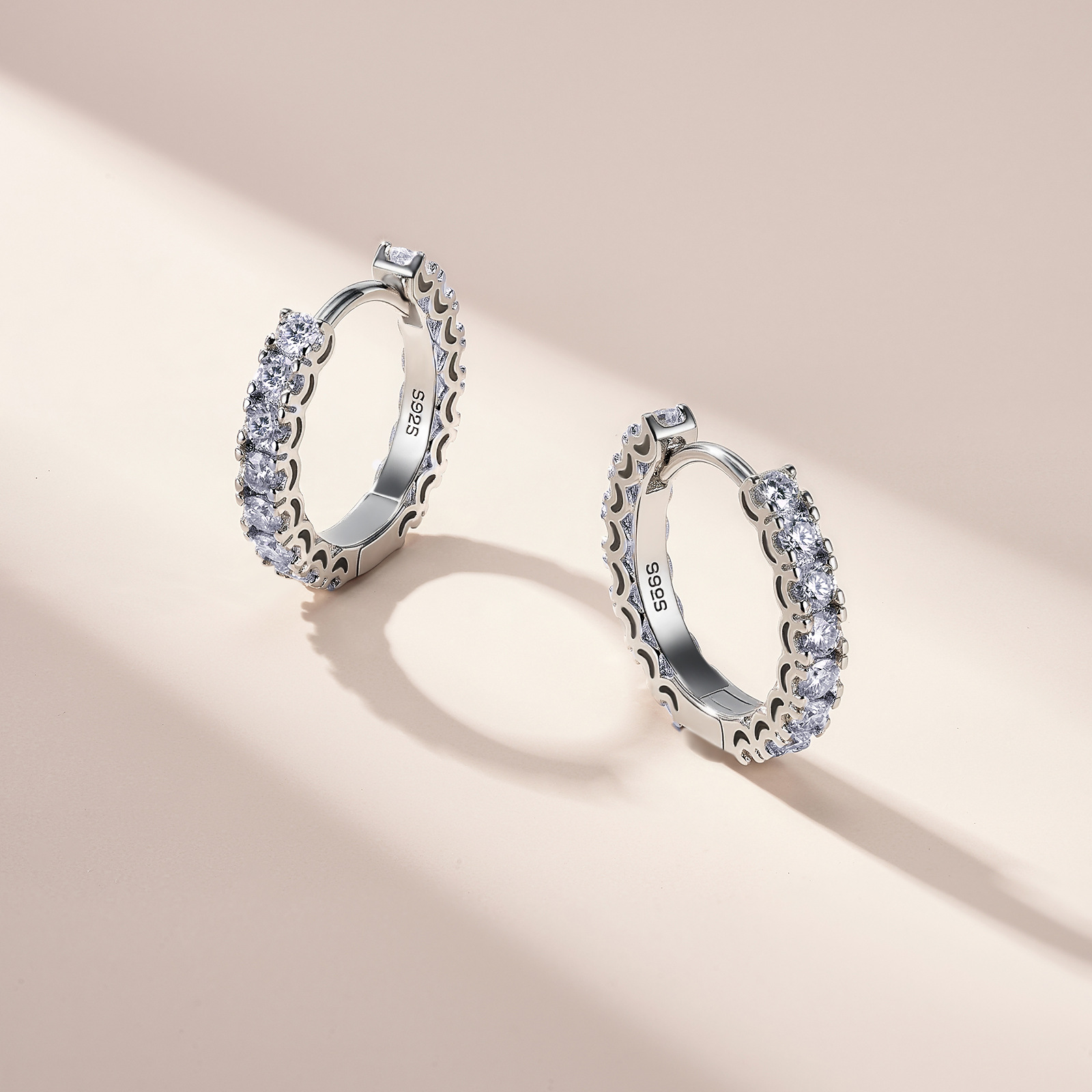 Elena Moissanite Hoop Earrings