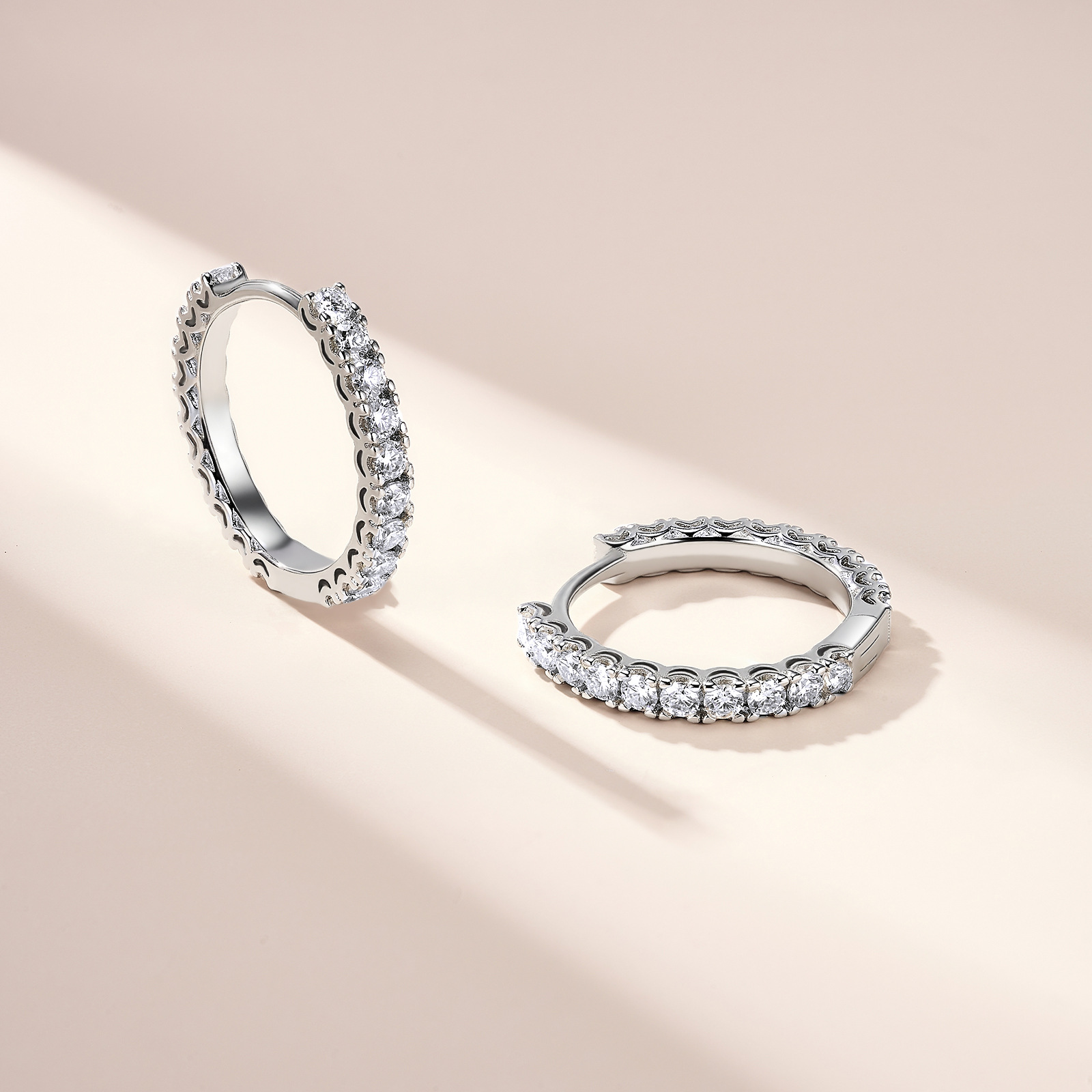 Elena Moissanite Hoop Earrings