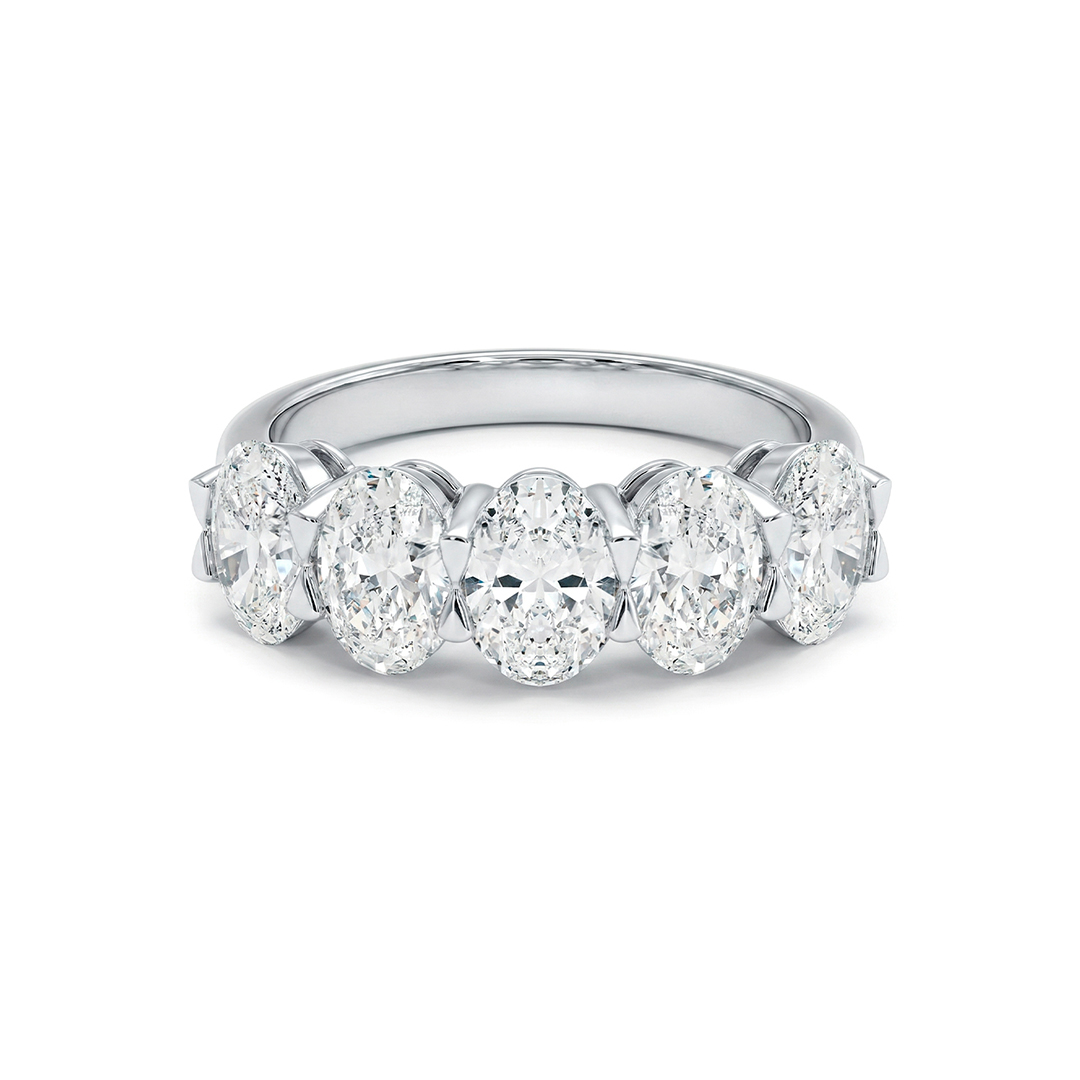 Five-Stone Oval Moissanite Ring
