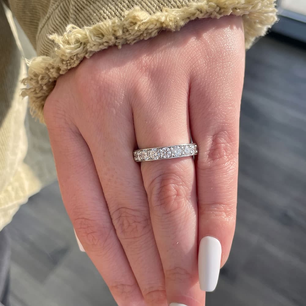 Ellora Eternity Round Moissanite Wedding Band