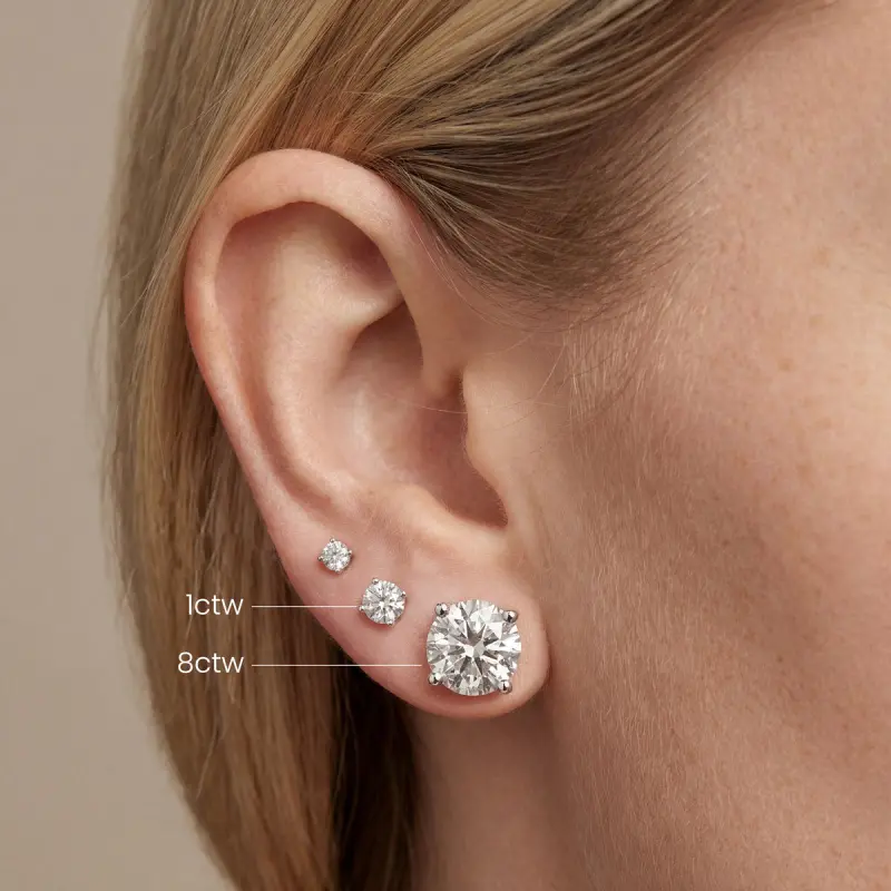 Classic Four-Prong Moissanite Stud Earrings