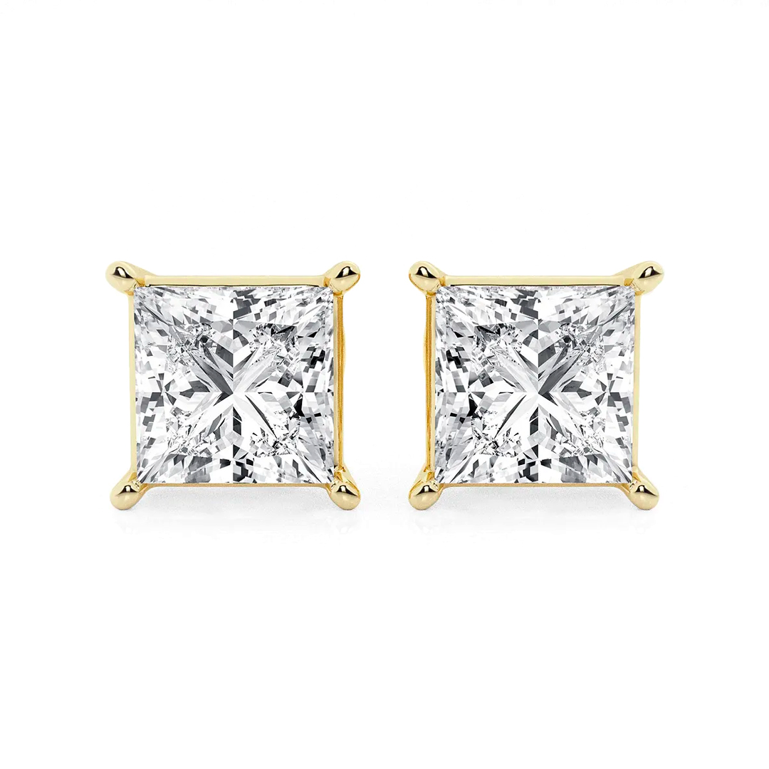Classic Princess Moissanite Stud Earrings