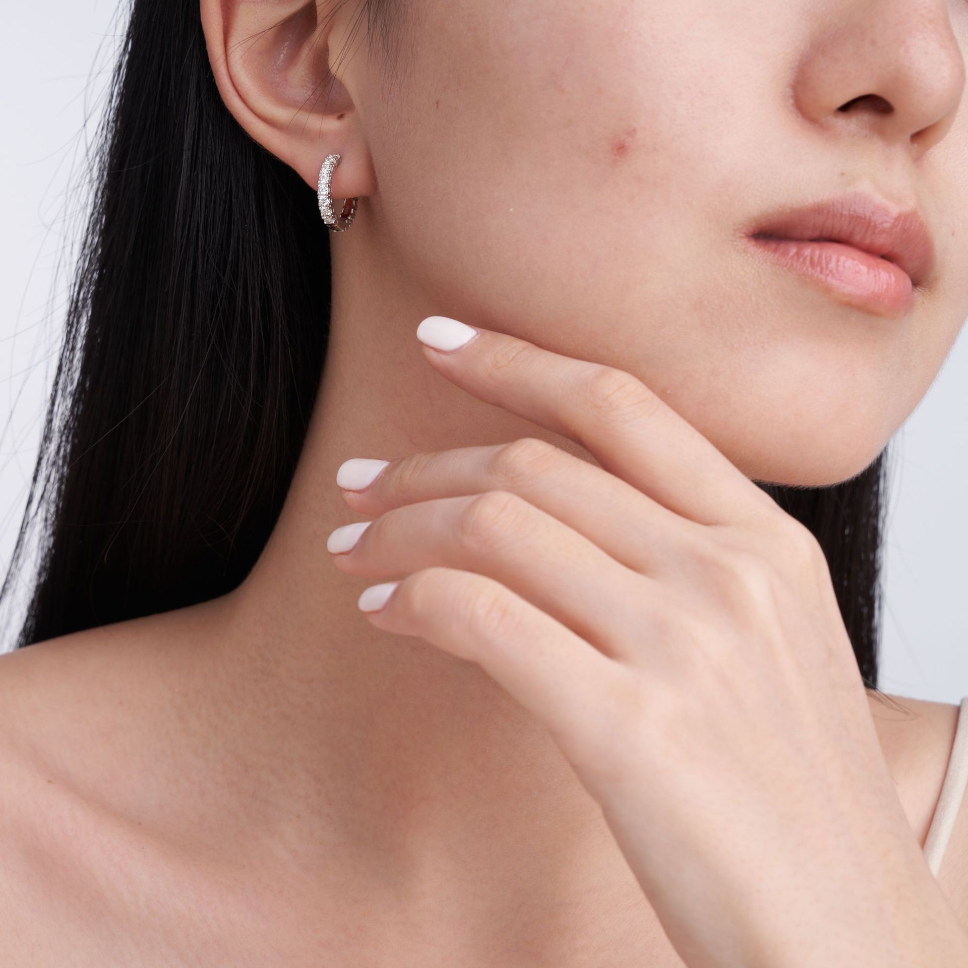 Elena Moissanite Hoop Earrings