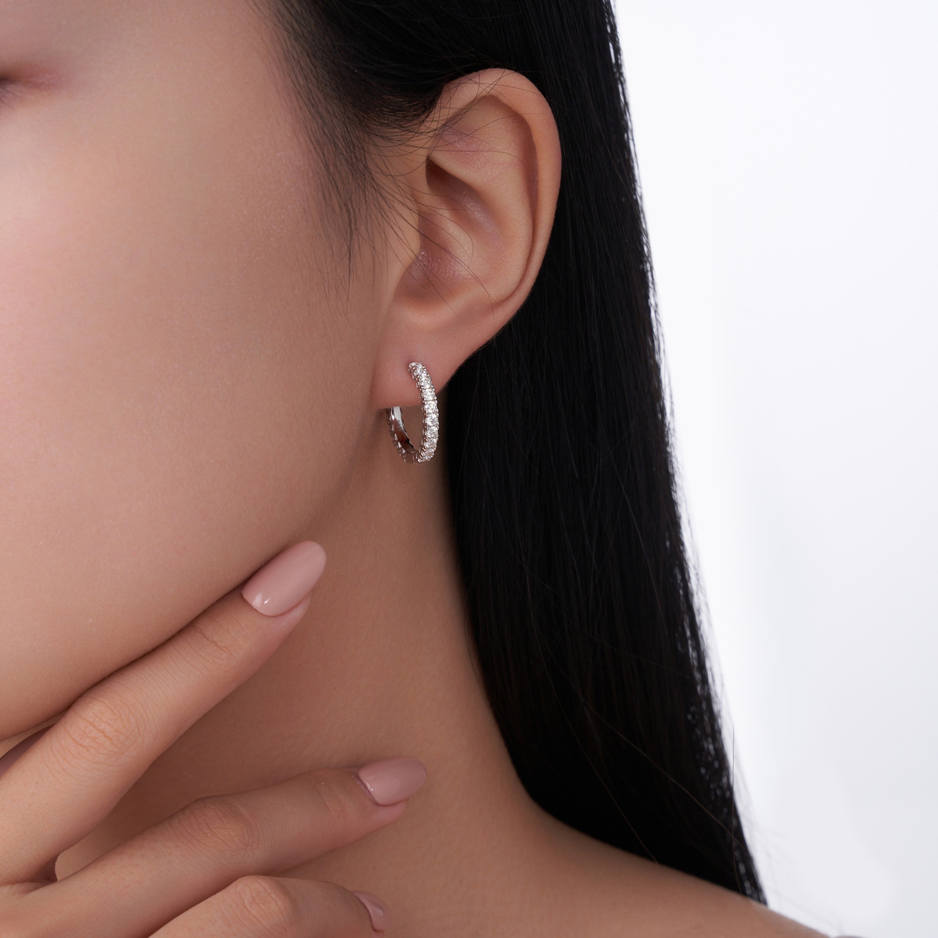 Elena Moissanite Hoop Earrings