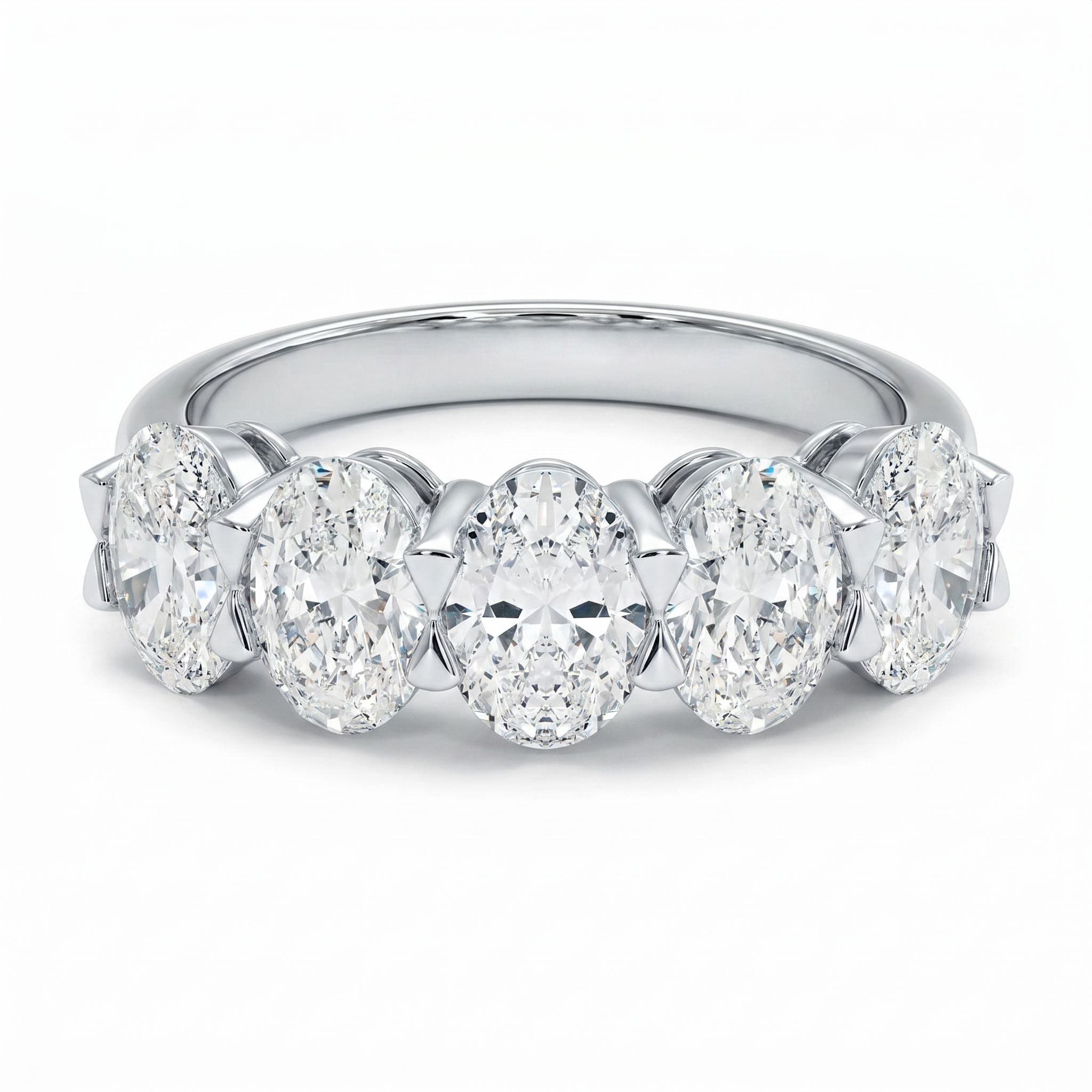 Five-Stone Oval Moissanite Ring