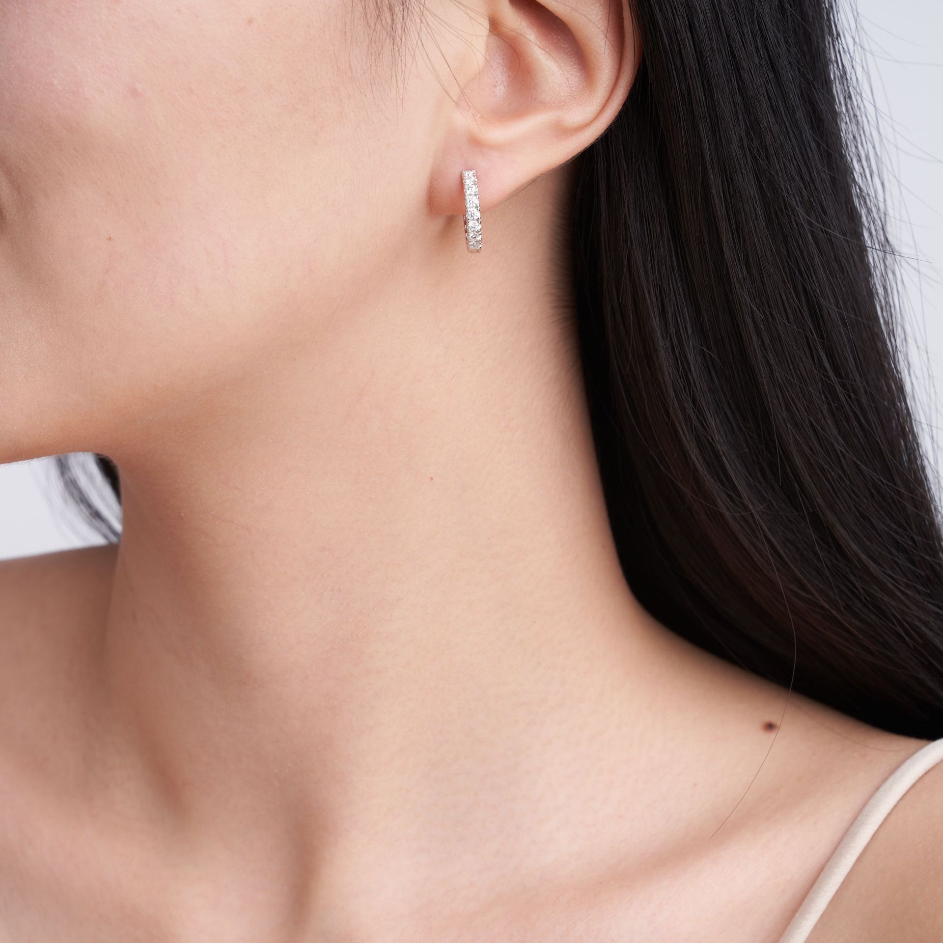 Elena Moissanite Hoop Earrings