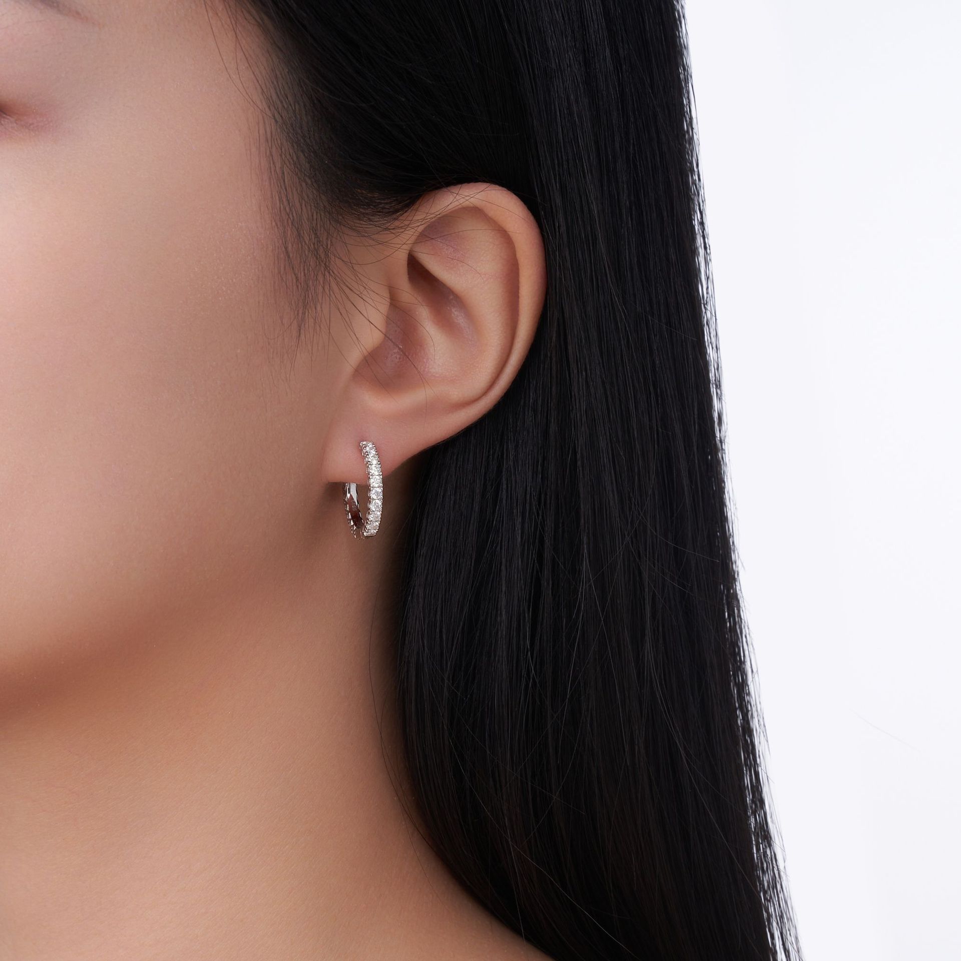 Elena Moissanite Hoop Earrings