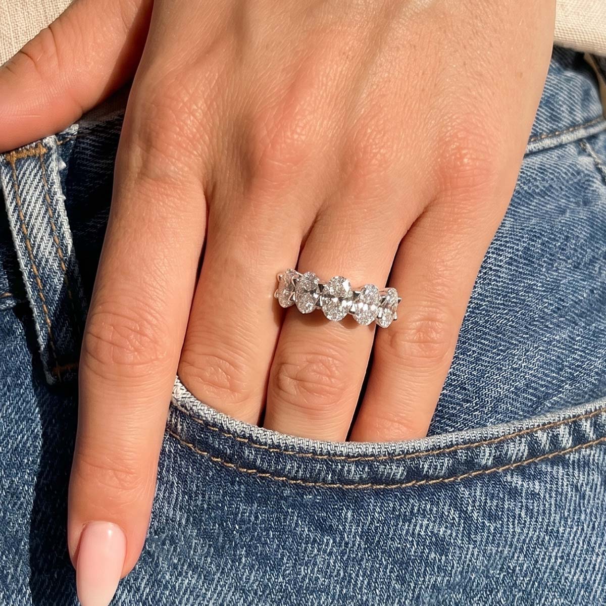 Five-Stone Oval Moissanite Ring
