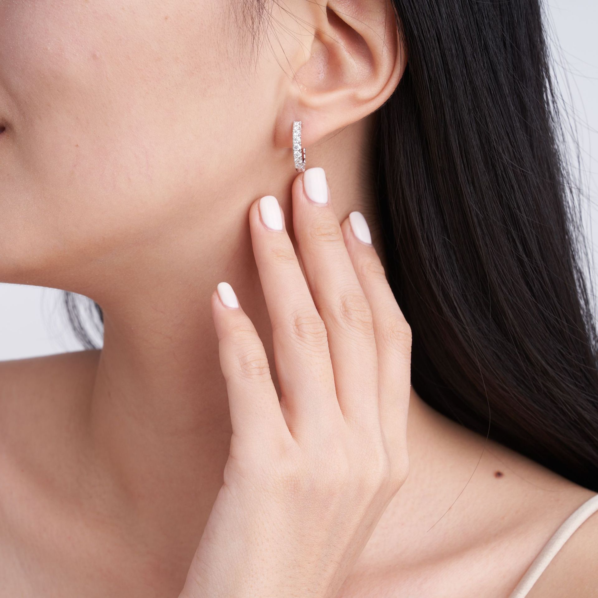 Elena Moissanite Hoop Earrings