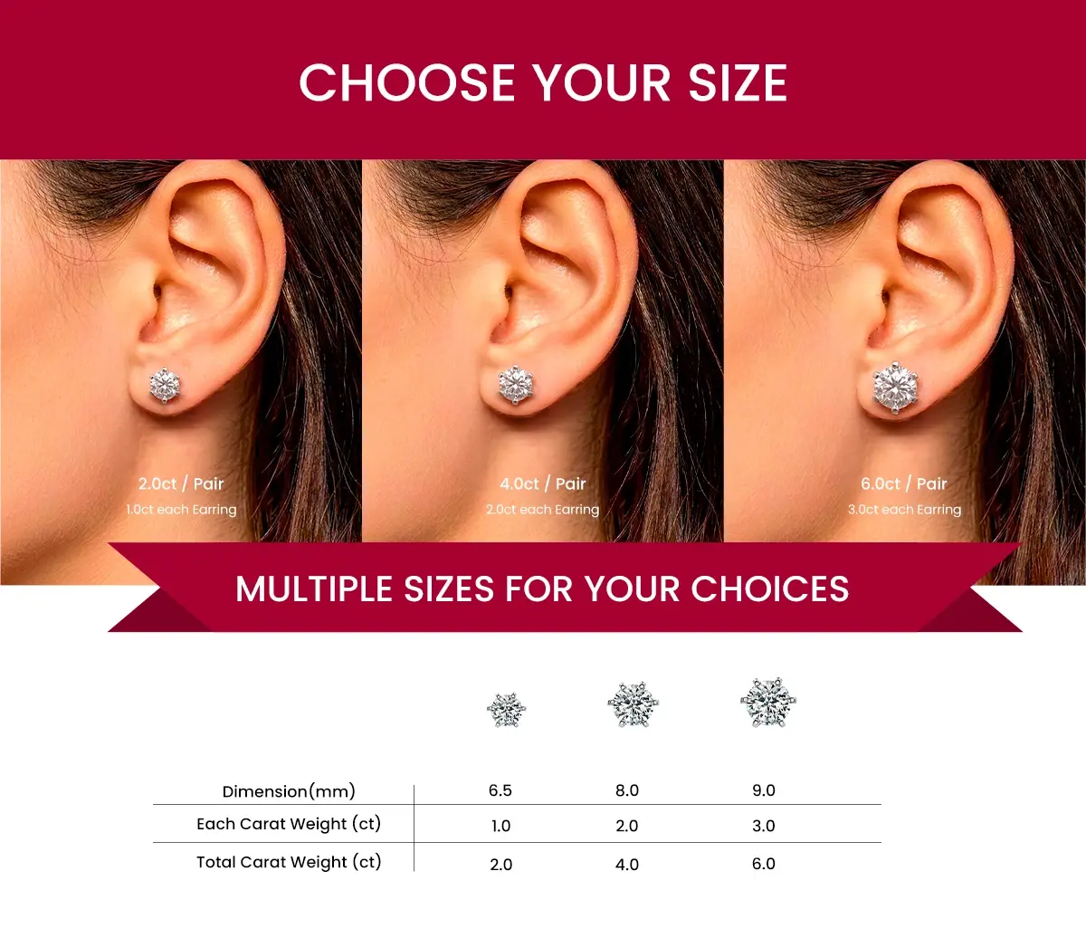Paller Six Prong Moissanite Earrings