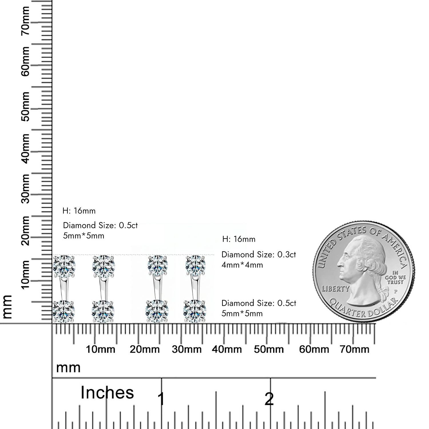 Double Round Moissanite Stud Earrings