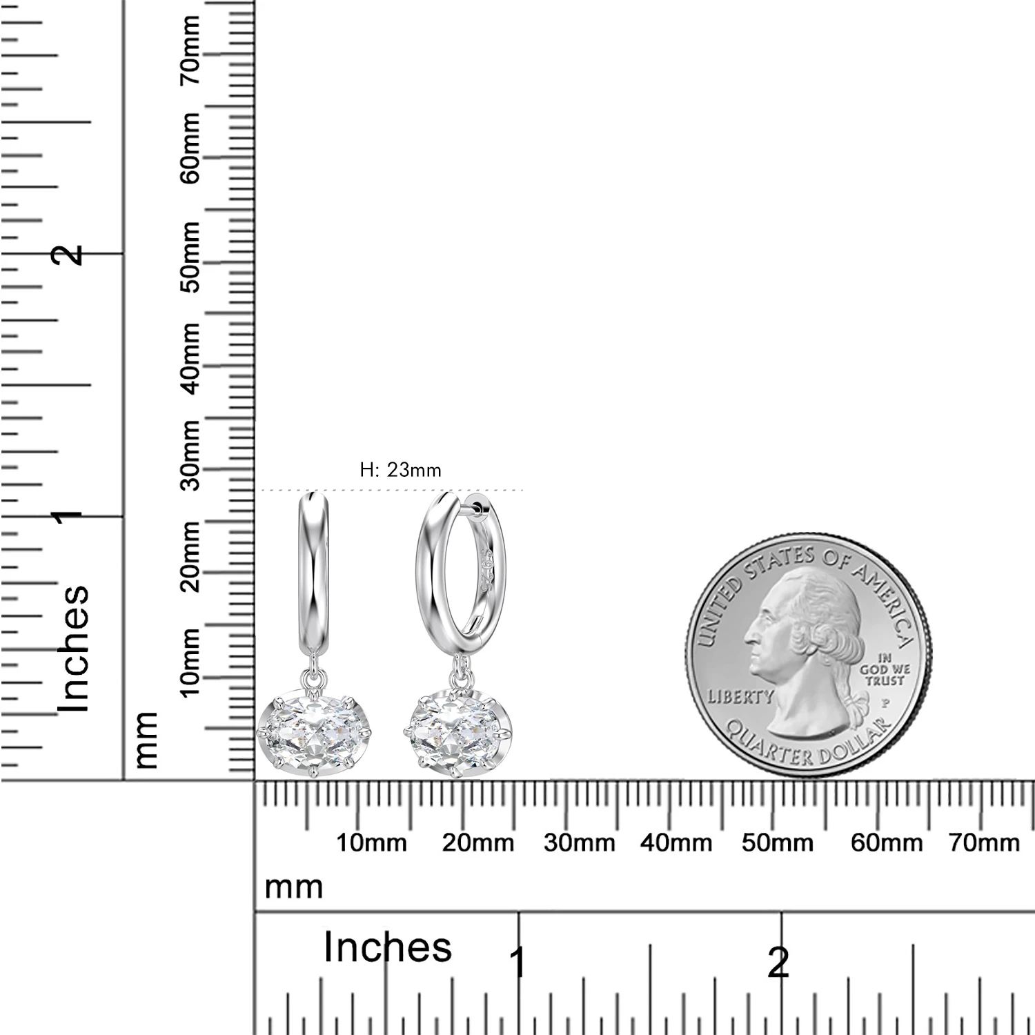 Eight-Prong Oval Moissanite Hoop Earrings