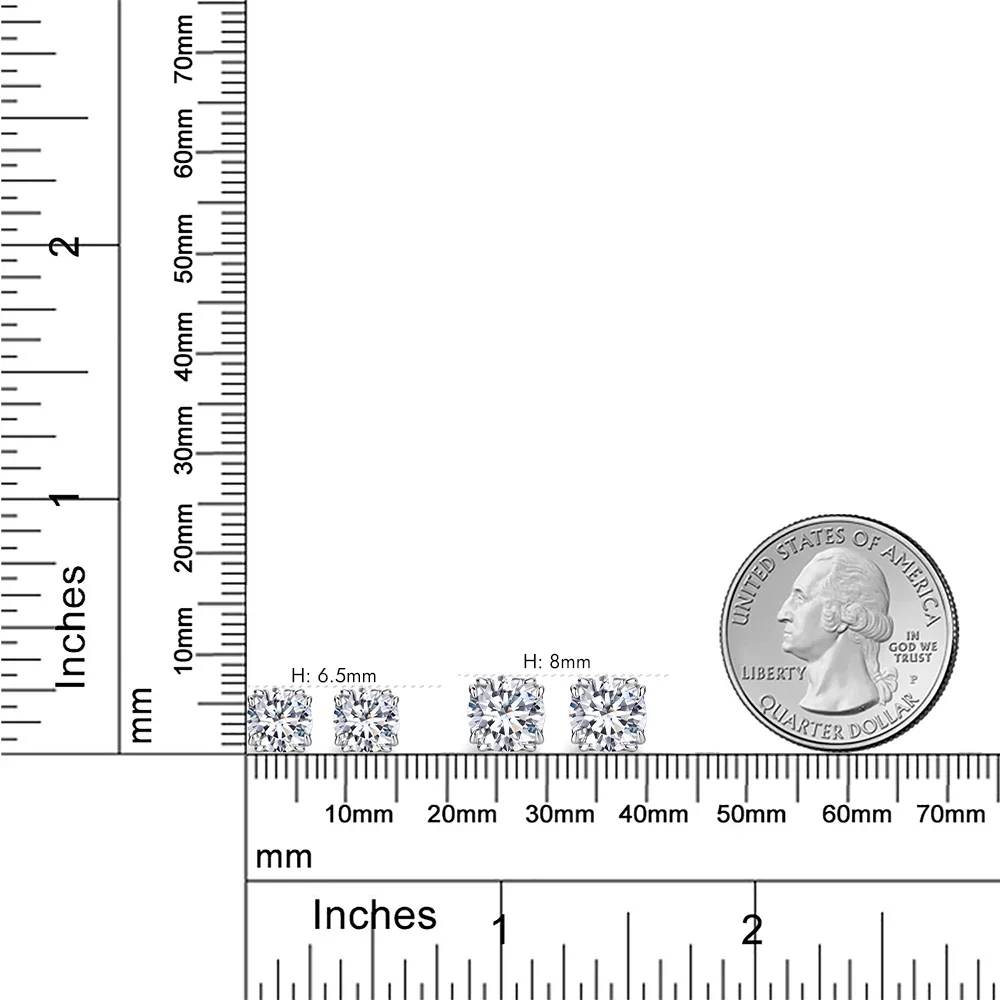 Eight-Prong Classic Moissanite Stud Earrings
