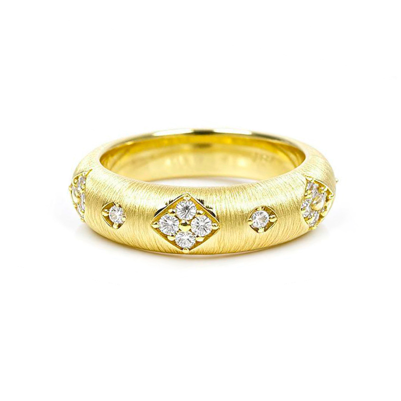 Nixie Brushed Finish Moissanite Ring